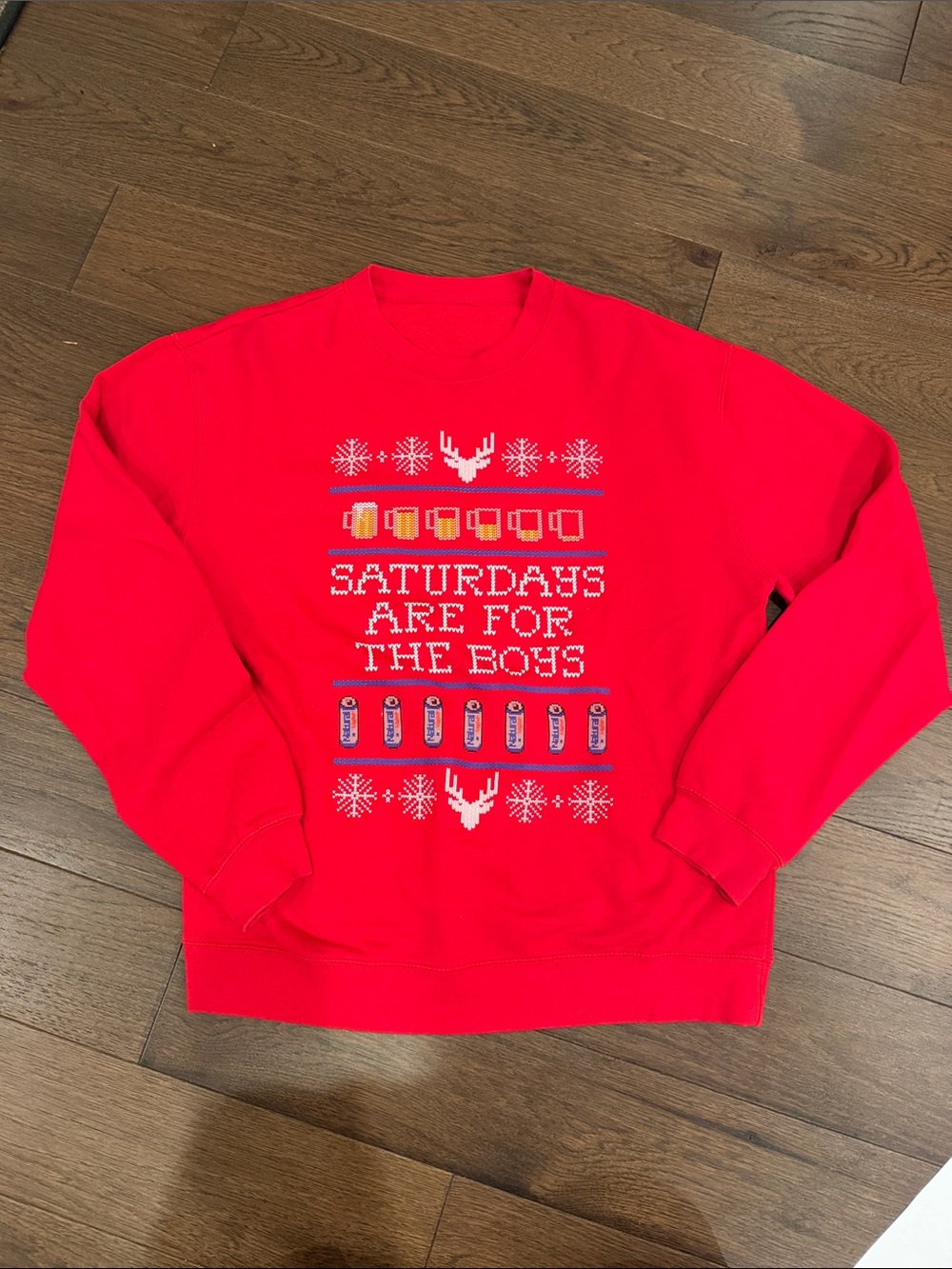 Barstool Red 'Saturdays Are For The Boys' Crewneck Sweatshirt - Large? - C11-737